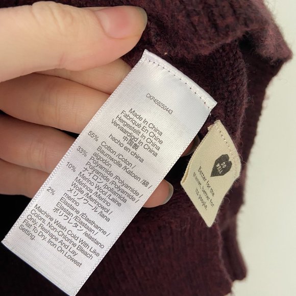 NWT Madewell Pembury Henley Mockneck Heathered Burgundy Sweater - Picture 11 of 13